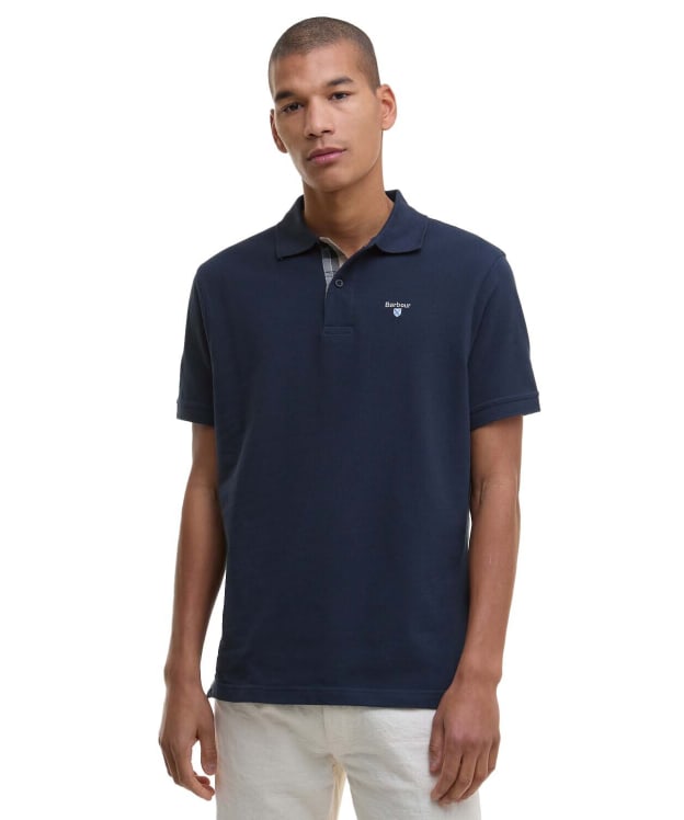 Men's Barbour Tartan Pique Polo Shirt - New Navy