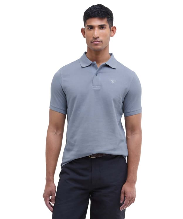 Men's Barbour Sports Polo 215G - Washed Blue