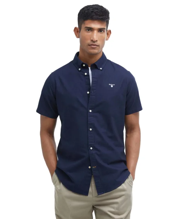 Men's Barbour Oxtown Short Sleeve Tailored Shirt - Navy
