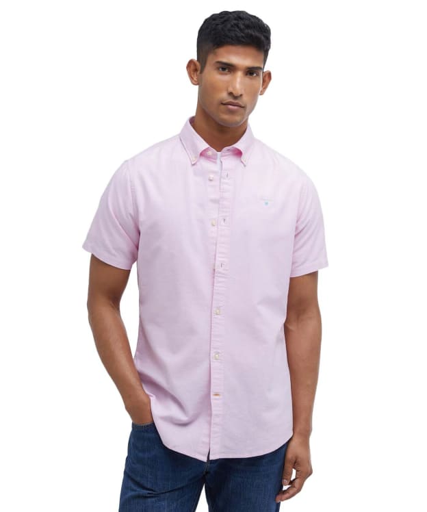 Men's Barbour Oxtown Short Sleeve Tailored Shirt - Pink