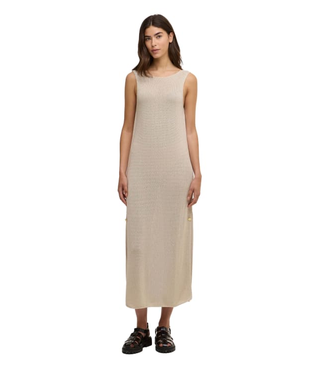 Women's Barbour International Valencia Knitted Midi Dress - Ecru