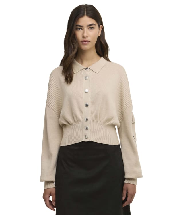 Women's Barbour International Gigi Knitted Bomber - Cement