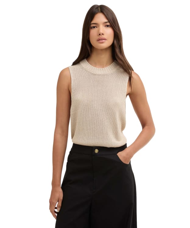 Women's Barbour International Valencia Knitted Vest - Ecru