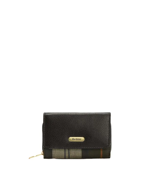 Women's Barbour Rosa Leather French Purse - Black / Ancient 