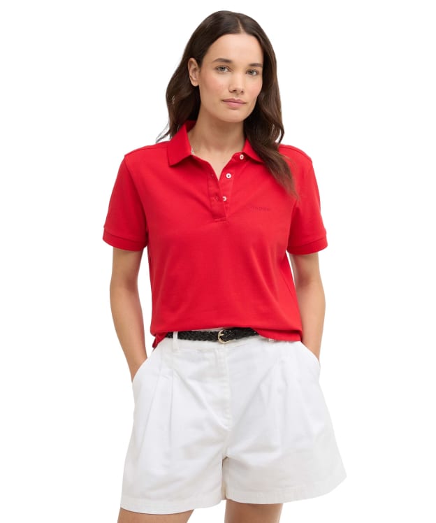 Women's Barbour Bowford Polo Top - Poppy Red