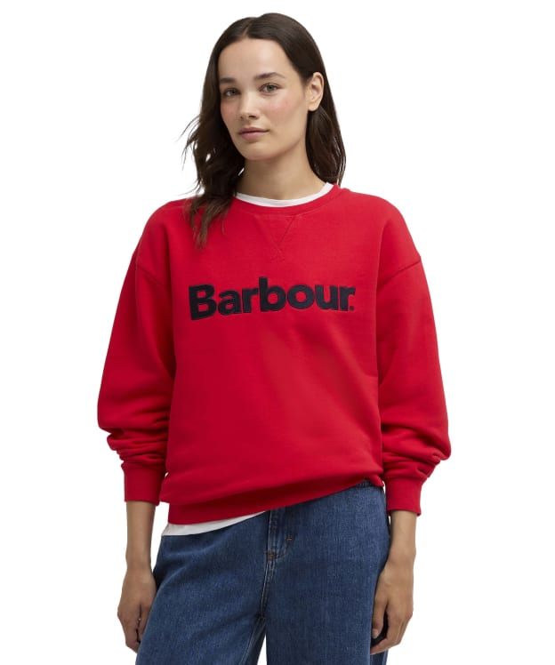 Women's Barbour Hartland Crew Sweatshirt - Poppy Red