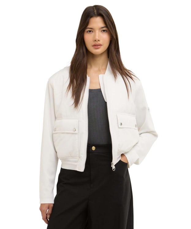 Women's Barbour International Emerson Quilted Sweater Jacket - Vaporous Grey