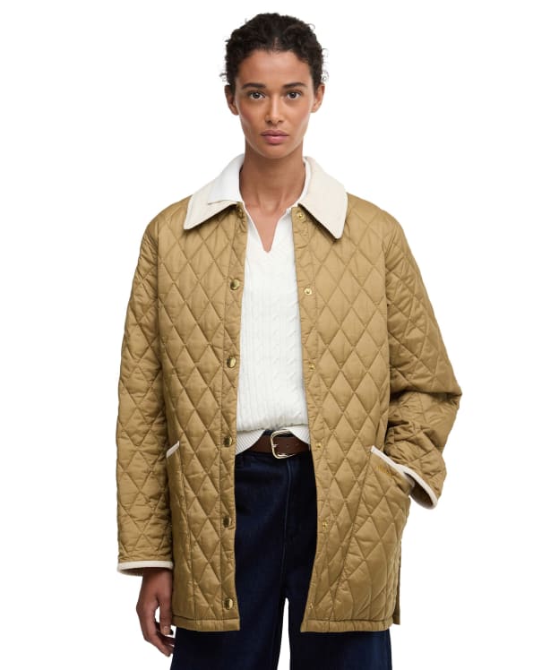 Women's Barbour Icons Modern Liddesdale Quilted Jacket - Sand / Dress / Pearl