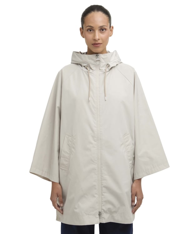 Women's Barbour Kinsale Showerproof Cape - Mist / Dress Navy tartan