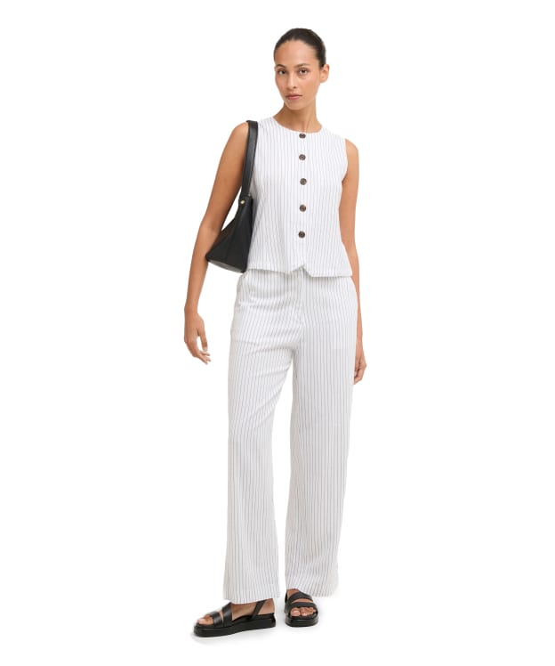 Women's Barbour Sloane Trousers - White / Dark Navy