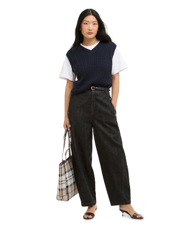 Women's Barbour Myra Denim Trousers - Black Denim