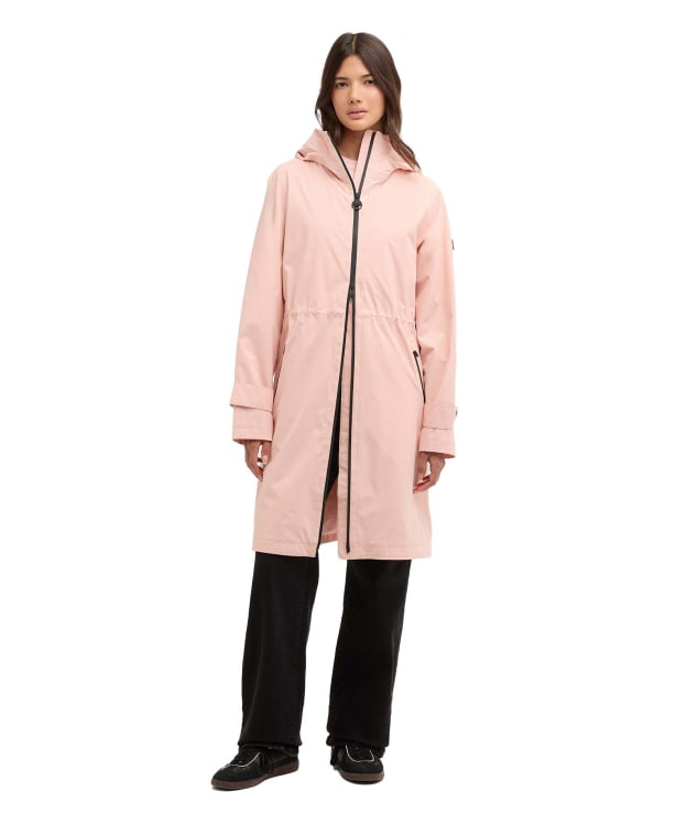 Women's Barbour International Longline Kyra Waterproof Jacket - Desert Pink