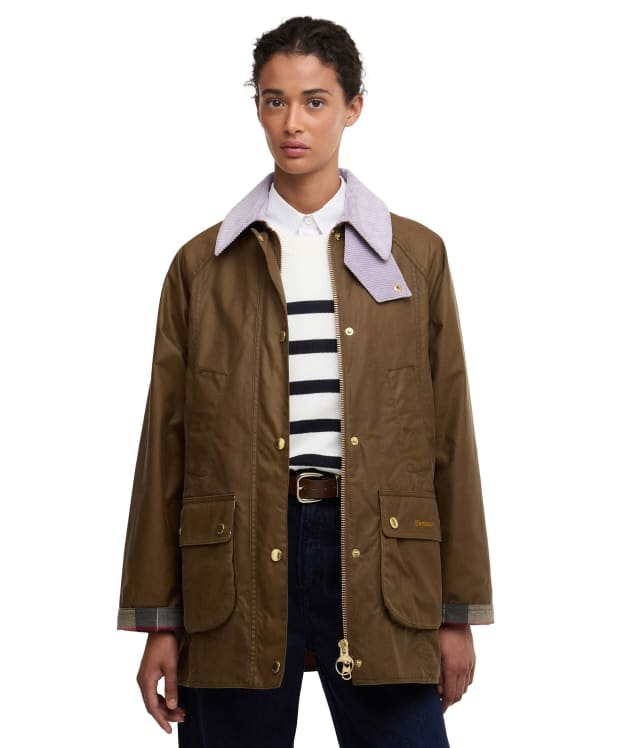 Women's Barbour Modern Beadnell Waxed Jacket - Sand / Dress / Heather