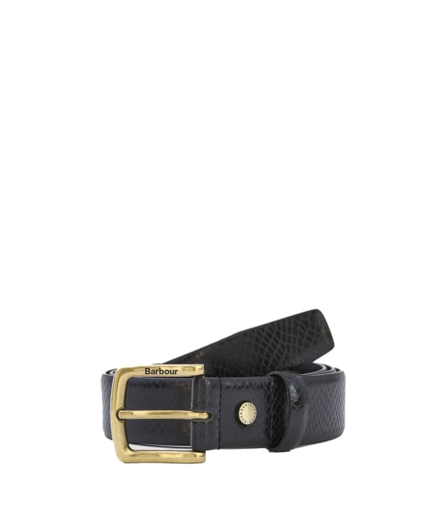 Men's Barbour Jaspar Leather Belt - Black