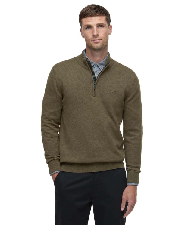 Men’s Barbour Avoch Half Zip Sweater - Olive Marl