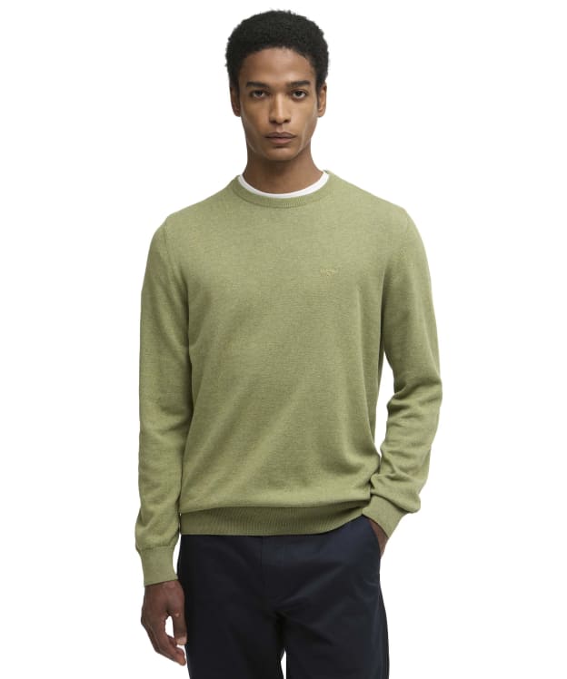 Men's Barbour Pima Cotton Crew Neck Sweater - Laurel Green