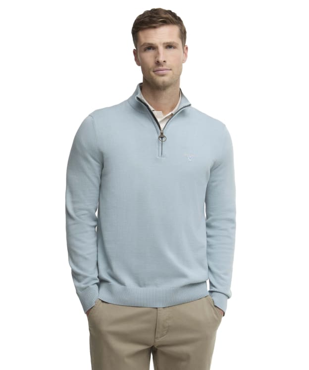 Men's Barbour Lingwood Compact Cotton Half Zip Sweater - Slate