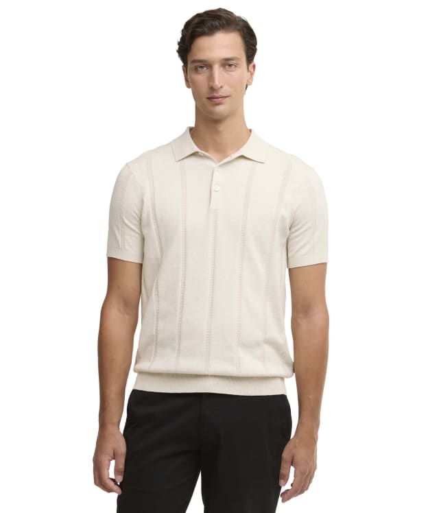 Men's Barbour Wellburn Knitted Polo Shirt - Oatmeal