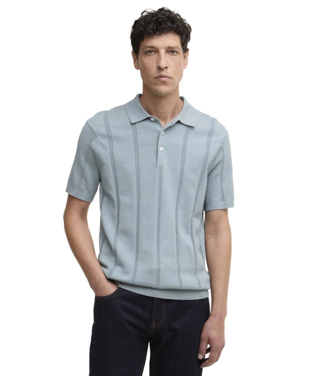 Men's Barbour Wellburn Knitted Polo Shirt - Slate