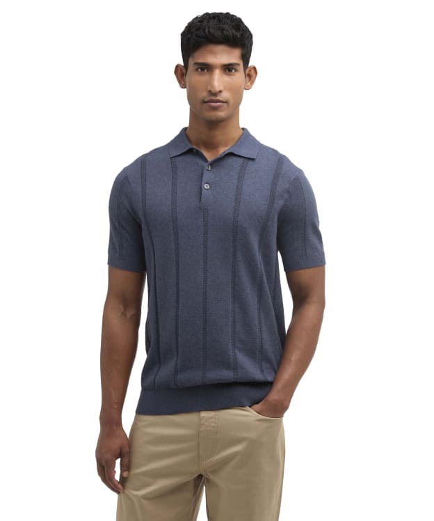 Men's Barbour Wellburn Knitted Polo Shirt - Navy