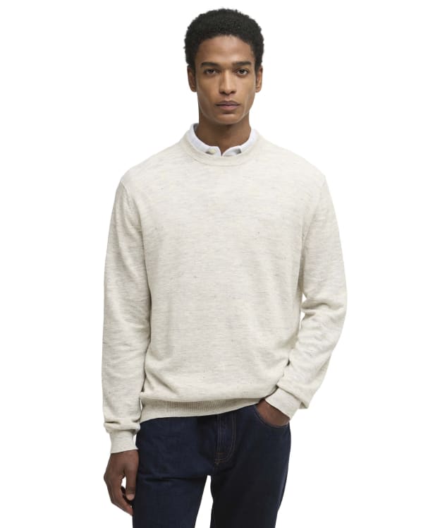 Men's Barbour Flaxby Linen Blend Crew Neck - Neutral