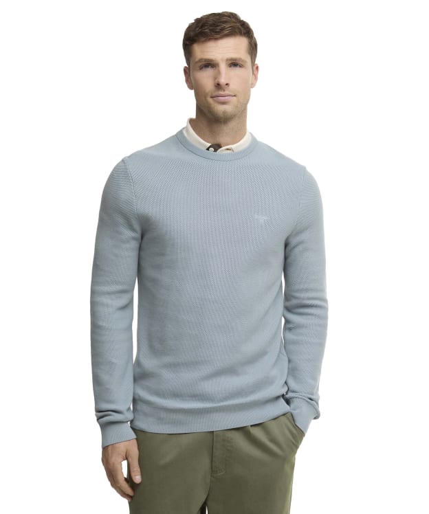 Men's Barbour Essential Honeycomb Crew Neck Sweater - Slate