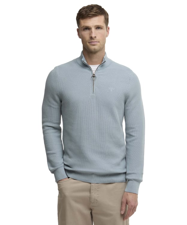 Men's Barbour Essential Honeycomb Half Zip Sweater - Slate
