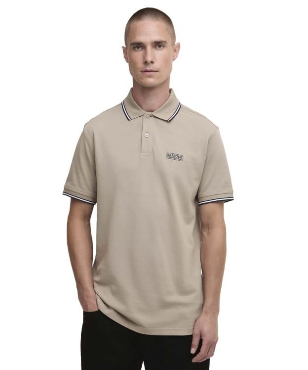 Men's Barbour International Evan Tipped Polo Shirt - Concrete