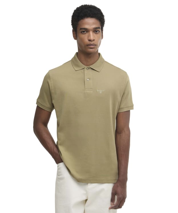 Men's Barbour Hylton Interlock Tailored Fit Polo Shirt - Bleached Olive