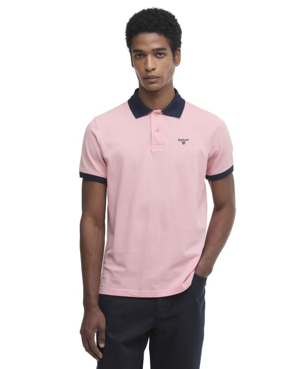 Men's Barbour Lynmouth Tipped Tailored Fit Polo Shirt - Mineral Pink