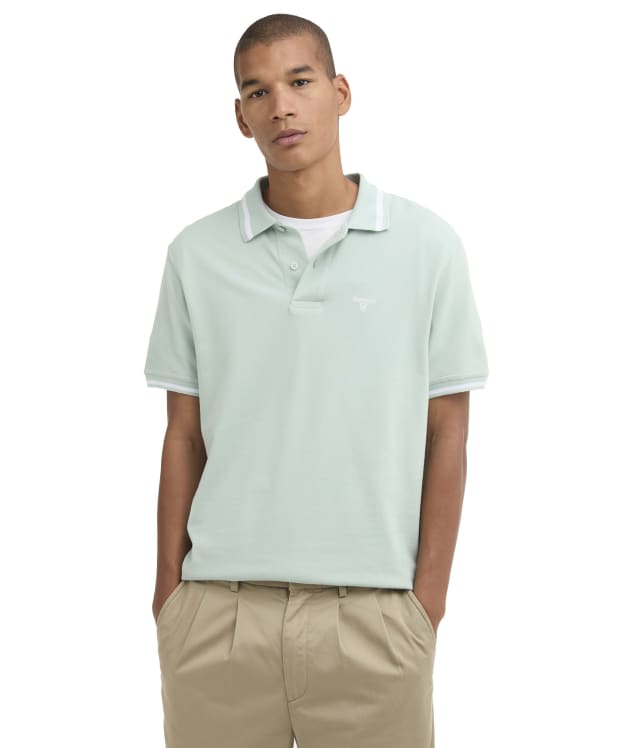 Men's Barbour Ferrybridge Lightweight Tailored Fit Polo Shirt - Mint Blue