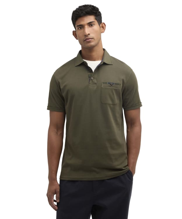 Men's Barbour Premium Corpatch Tailored Polo Shirt - Dark Olive