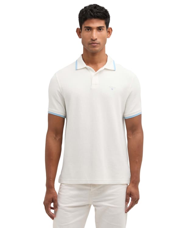 Men's Barbour Ferriby Tailored Textured Polo Shirt - Whisper White