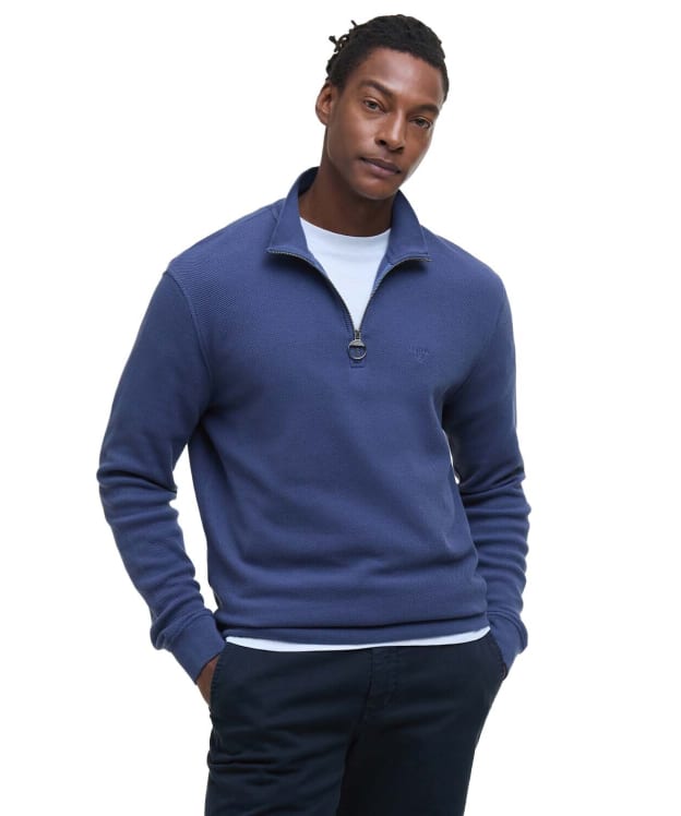 Men's Barbour Pique Interlock Half Zip Sweatshirt - Oceana