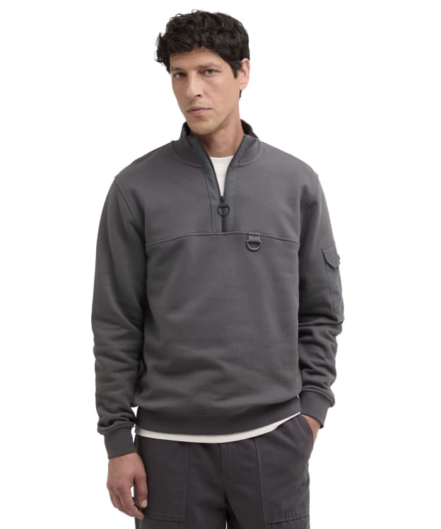 Men's Barbour Galloway Relaxed Halfzip Sweatshirt - Asphalt