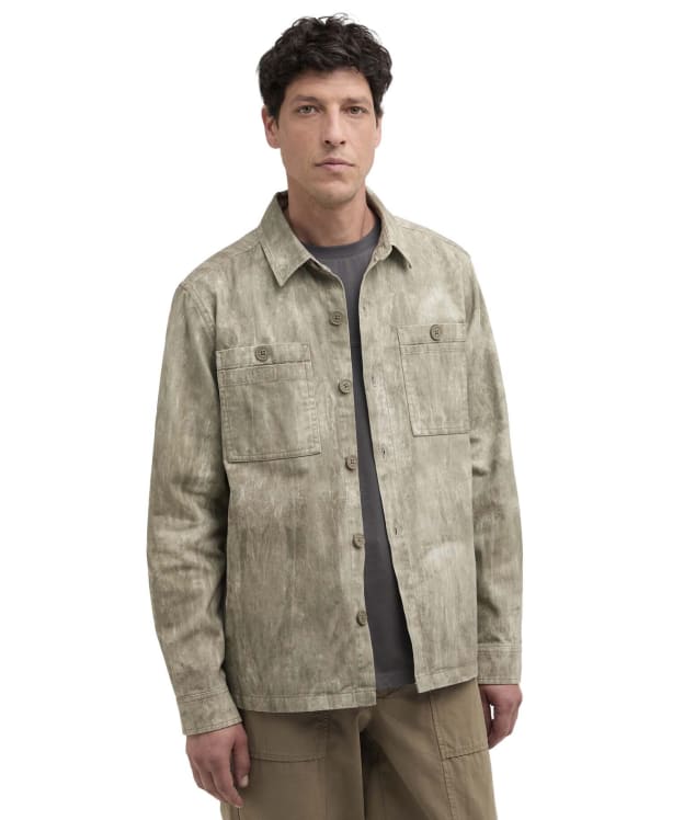 Men's Barbour Ross Printed Overshirt - Grey Olive