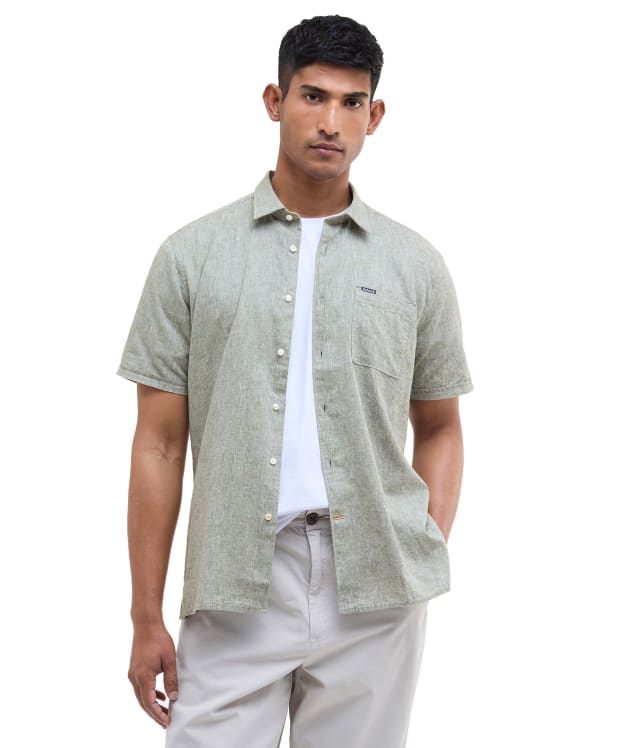 Men's Barbour Nelson S/S Summer Shirt - Bleached Olive