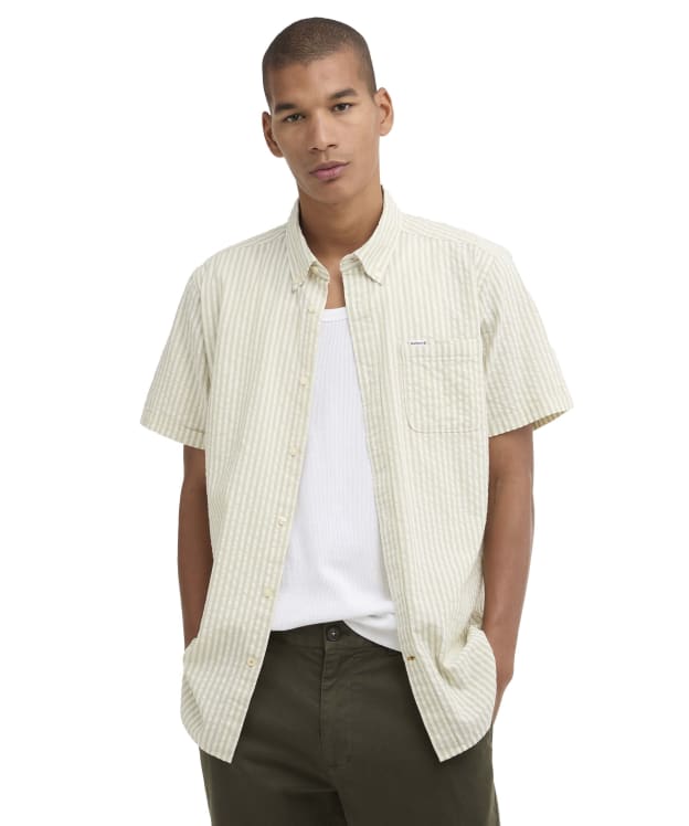 Men's Barbour Cresswell Seersucker Summer Fit Shirt - Sea Green