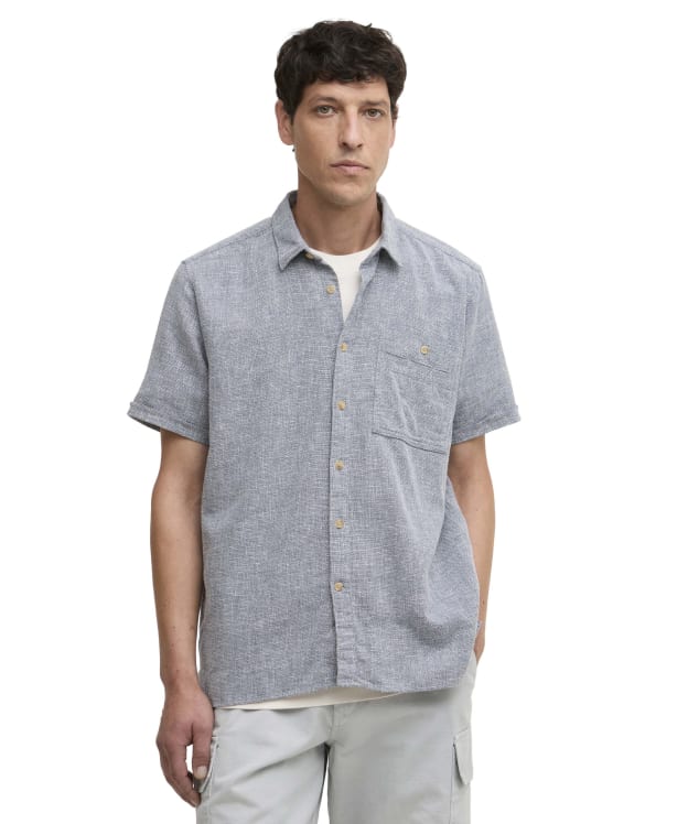Men's Barbour Firth Textured Short Sleeved Relaxed Shirt - Dusk Blue