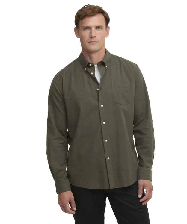 Men's Barbour Aukside Regular Shirt - Olive Marl