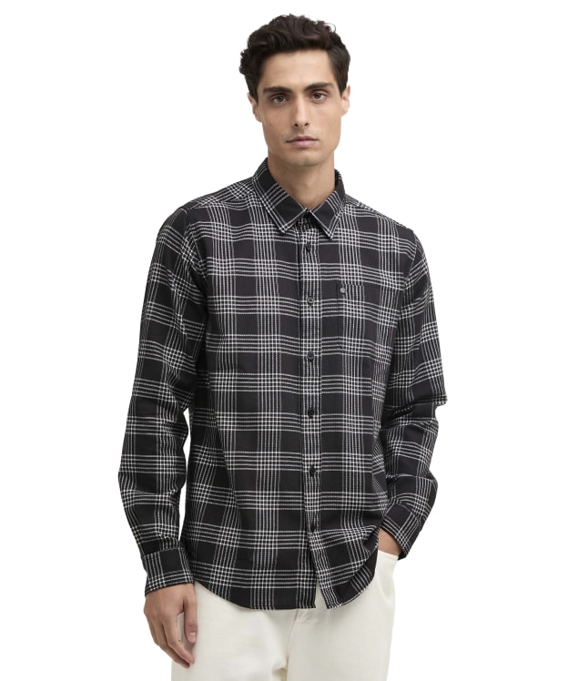 Men's Barbour International Heanes Waffle Check Shirt - Black