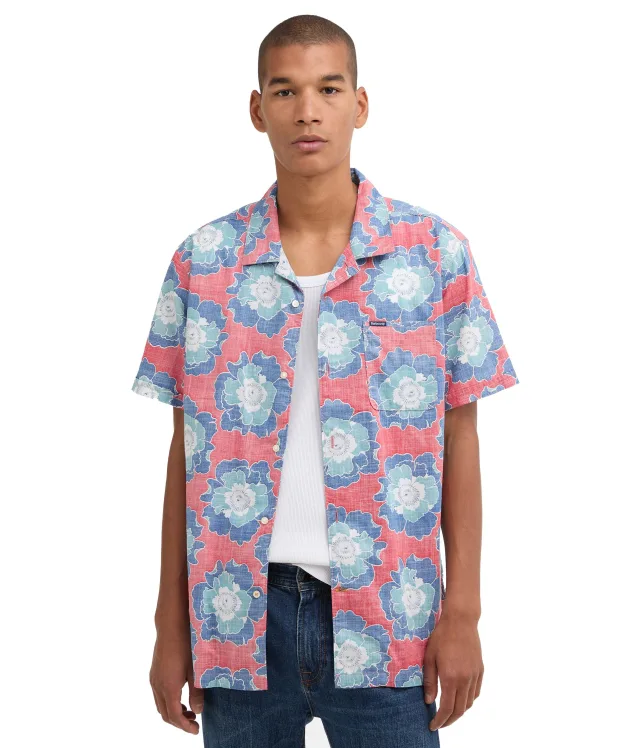 Men's Barbour Hauxley Printed Summer Fit Shirt - Lava