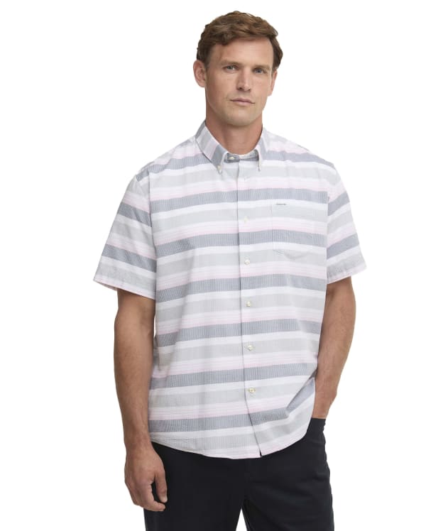 Men's Barbour Chathill Striped Regular Short Sleeved Shirt - White