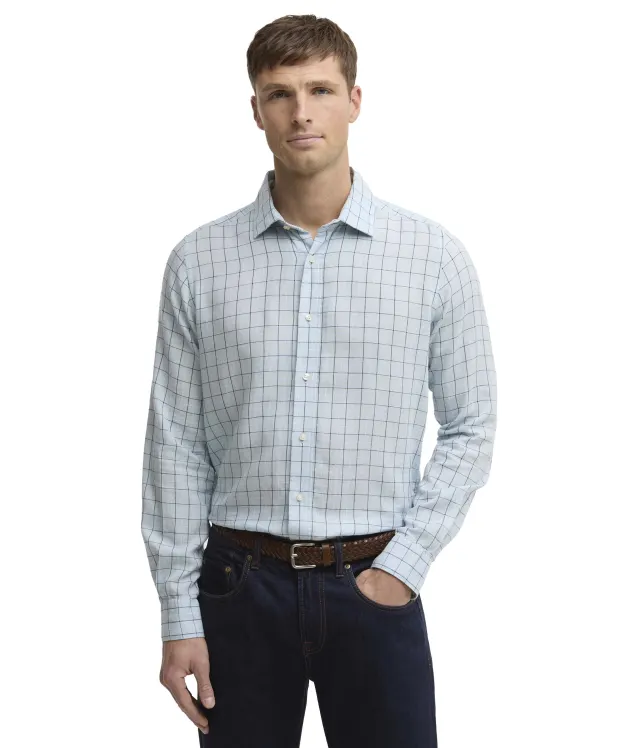 Men's Barbour Belleview Tattersall Tailored Shirt - Sky