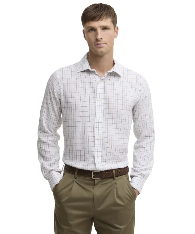 Men's Barbour Belleview Tattersall Tailored Shirt - White