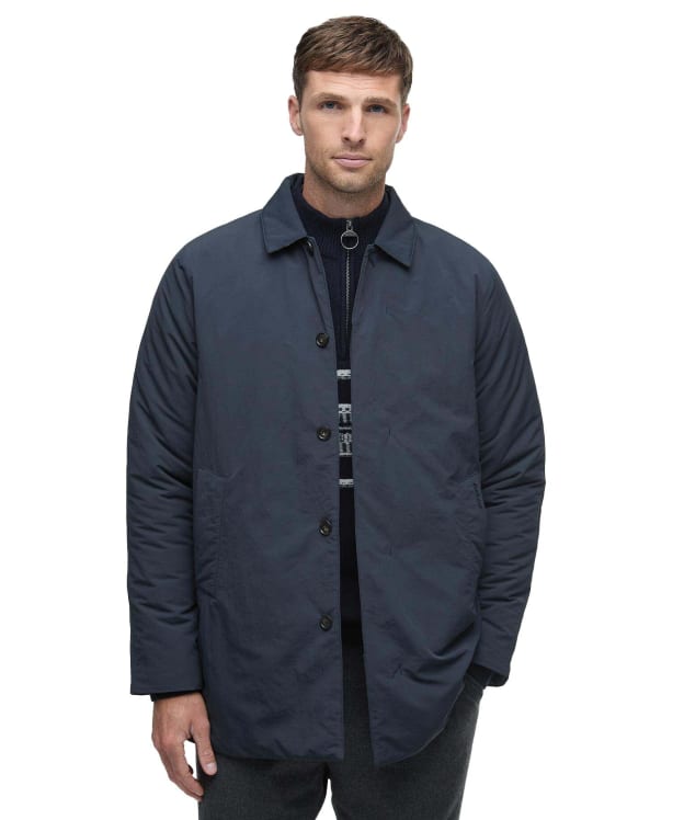 Men's Barbour Wadded Lorden Showerproof Mac - Dark Navy