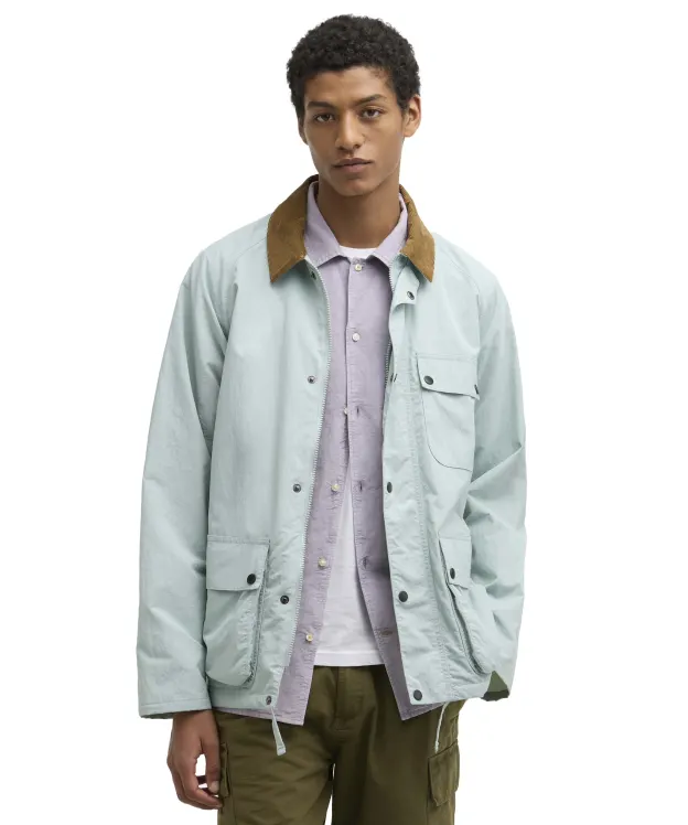 Men's Barbour Modified Solway Showerproof Jacket - Mint Blue