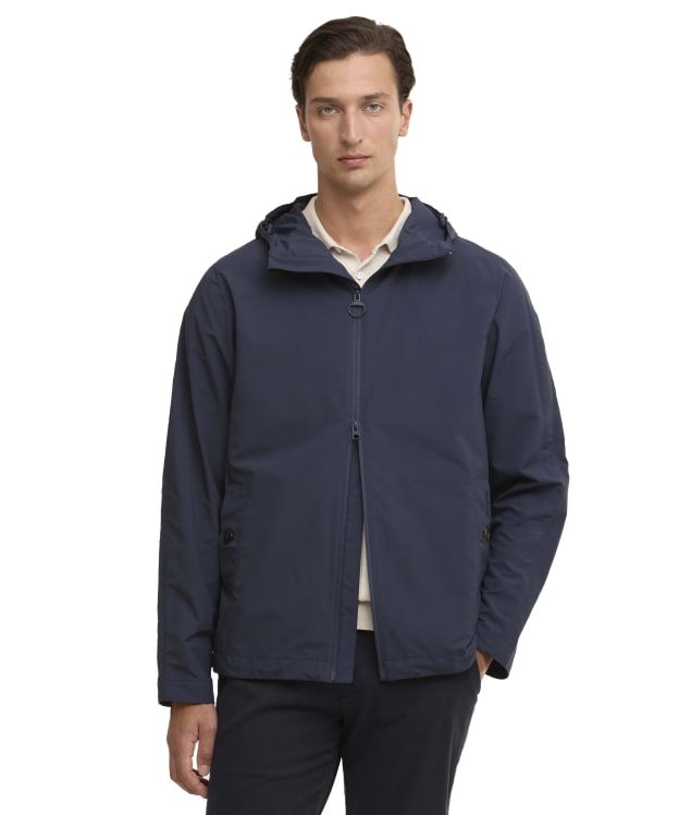 Men's Barbour Modern Rokig Hooded Showerproof Jacket - Navy