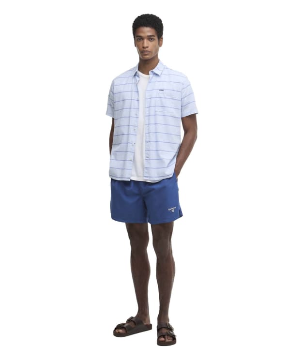 Men's Barbour Staple Logo 5' Swim Shorts - Sailboat Blue