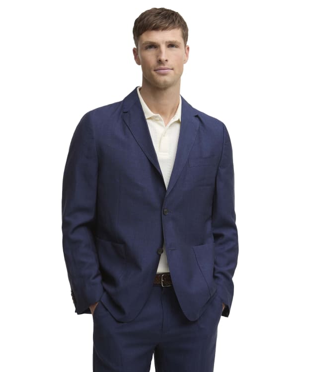 Men's Barbour Willowtree Linen Blend Blazer - Navy